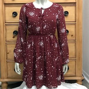 Wild Blue Sadie Robertson Burgundy Dress Jr Small